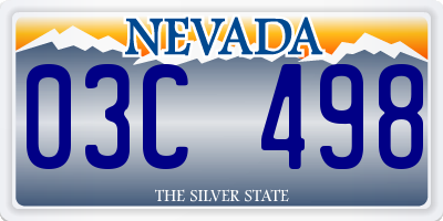 NV license plate 03C498