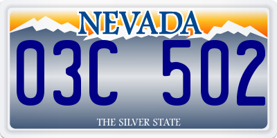 NV license plate 03C502