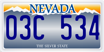 NV license plate 03C534