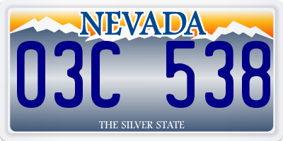 NV license plate 03C538