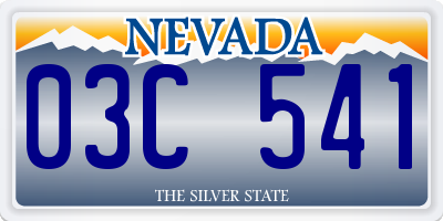 NV license plate 03C541