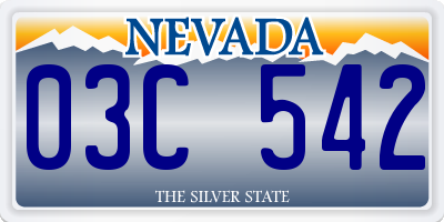 NV license plate 03C542