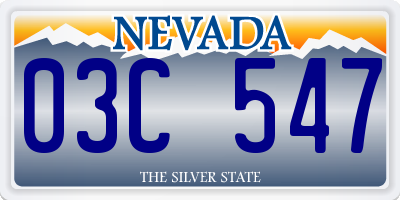 NV license plate 03C547