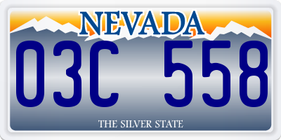 NV license plate 03C558