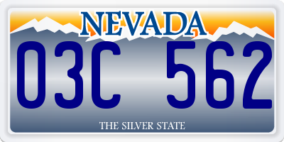 NV license plate 03C562