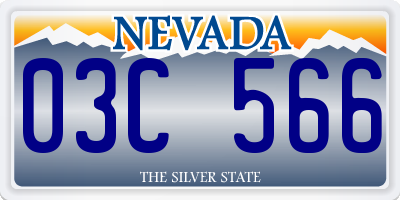 NV license plate 03C566