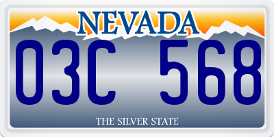 NV license plate 03C568