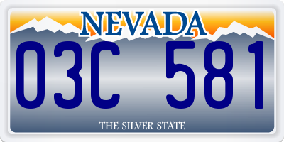 NV license plate 03C581