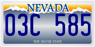 NV license plate 03C585