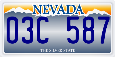 NV license plate 03C587