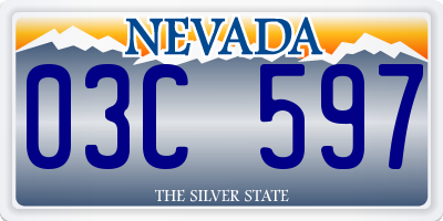 NV license plate 03C597