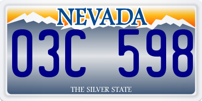NV license plate 03C598