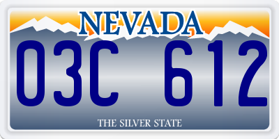 NV license plate 03C612