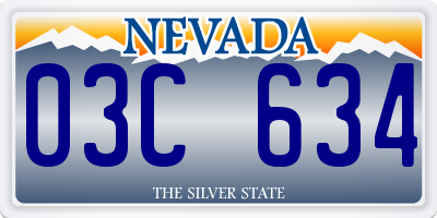 NV license plate 03C634