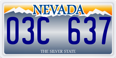 NV license plate 03C637