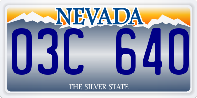 NV license plate 03C640