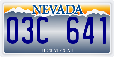 NV license plate 03C641