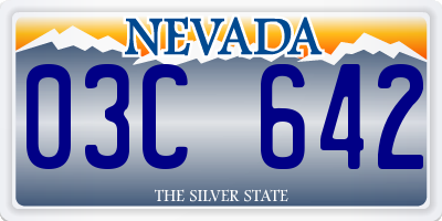 NV license plate 03C642