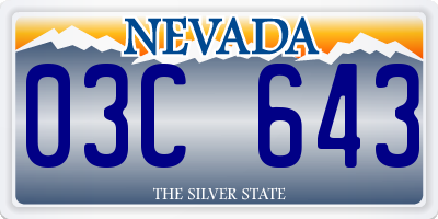 NV license plate 03C643