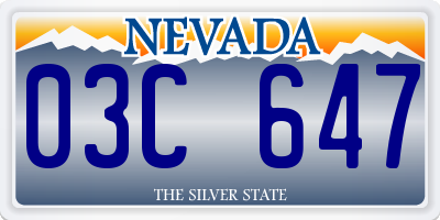 NV license plate 03C647