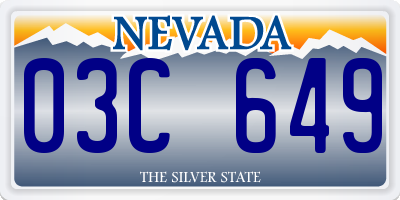 NV license plate 03C649