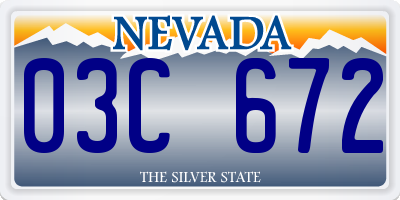 NV license plate 03C672