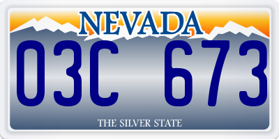 NV license plate 03C673