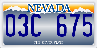 NV license plate 03C675