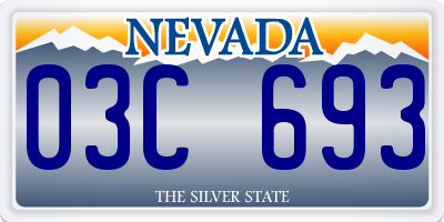 NV license plate 03C693