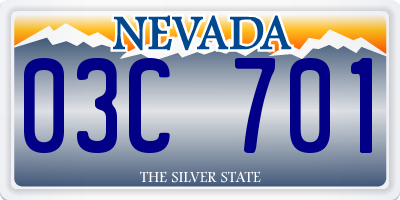 NV license plate 03C701