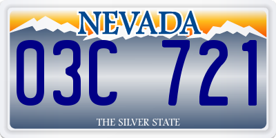 NV license plate 03C721