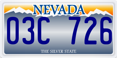 NV license plate 03C726