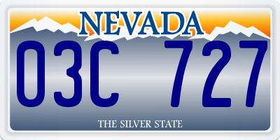 NV license plate 03C727