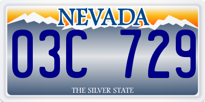 NV license plate 03C729