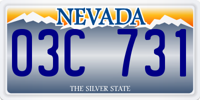 NV license plate 03C731