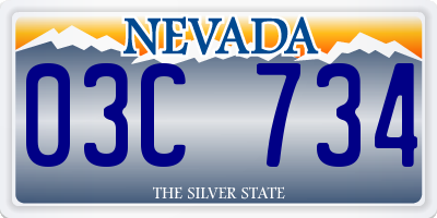 NV license plate 03C734