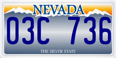 NV license plate 03C736