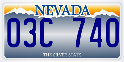 NV license plate 03C740