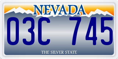 NV license plate 03C745