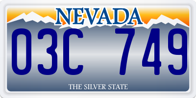 NV license plate 03C749