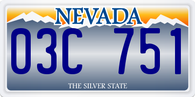 NV license plate 03C751
