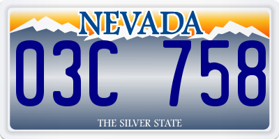 NV license plate 03C758