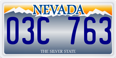 NV license plate 03C763