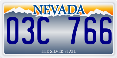 NV license plate 03C766