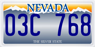 NV license plate 03C768