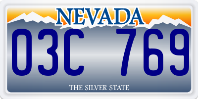 NV license plate 03C769