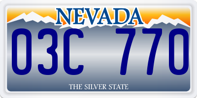 NV license plate 03C770