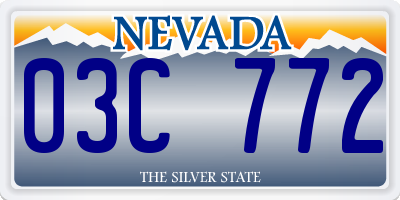 NV license plate 03C772