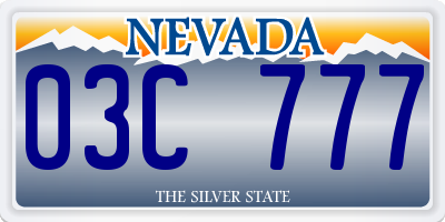 NV license plate 03C777