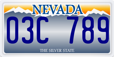 NV license plate 03C789